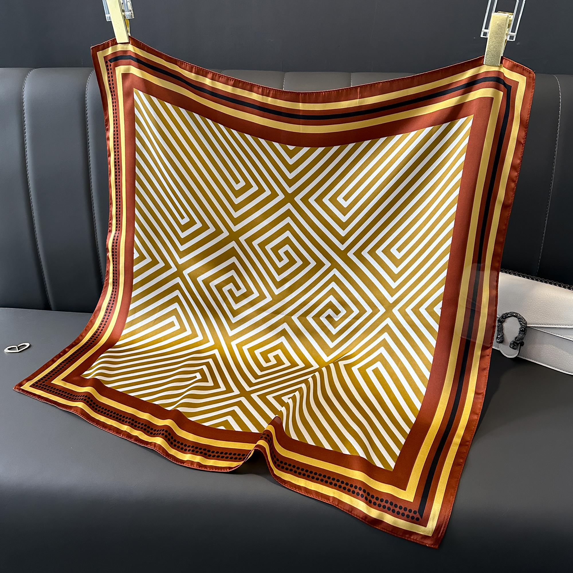 

2025 Розкішний Бренд Шовкова Квадратна Хустка в Клітинку Жіноча Атласна Хустка на Шию Зав язка для Волосся М яка Робоча Хустка Хіджаб Голова Жіночий Фуляр