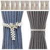 Butterfly Clips Pearls Curtain Holdbacks Elastic Window Curtain Tie Belts  Home Decor