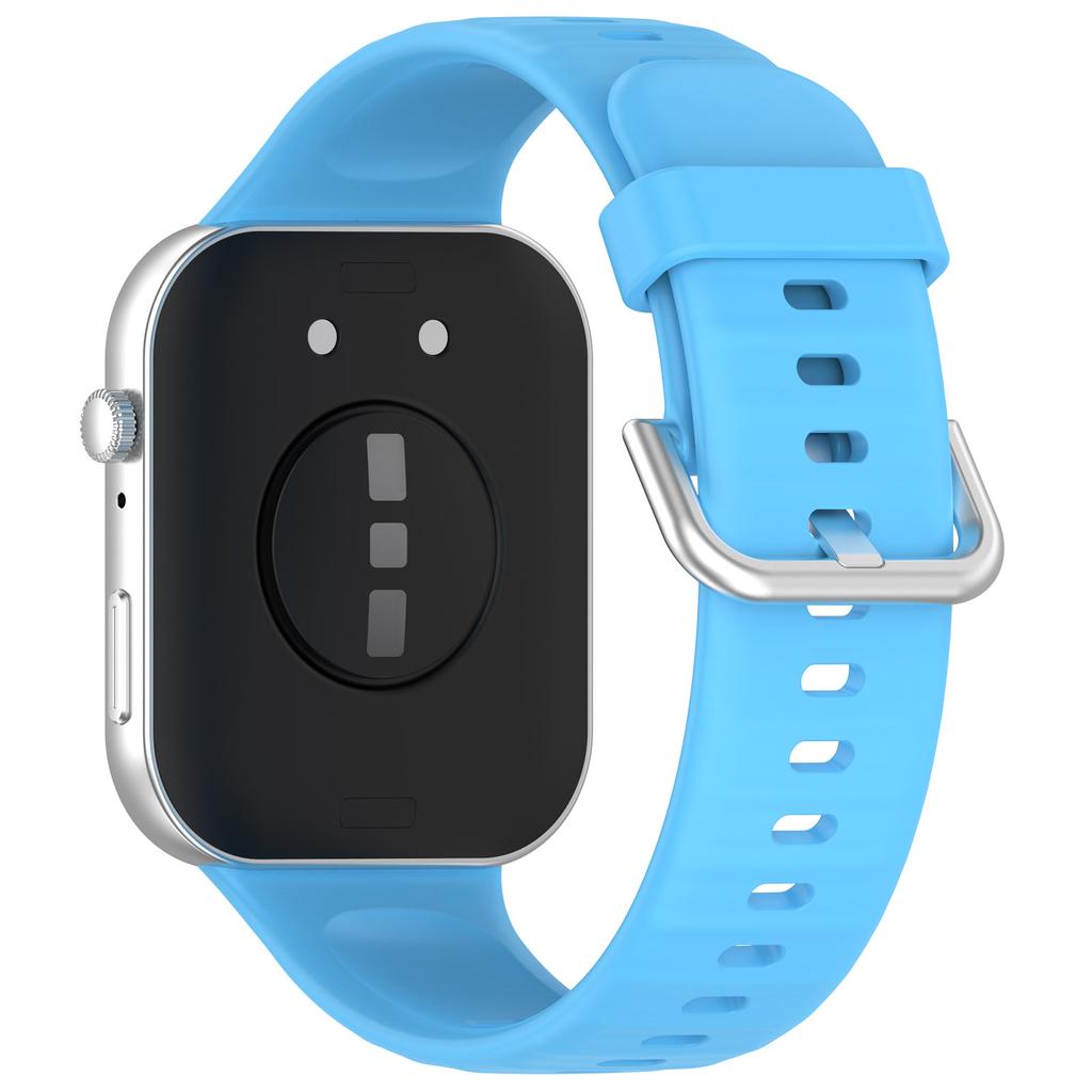 For Huawei Watch Fit 3 Soft Silicone Strap Sport Watchbands Replacement with Silver Buckle