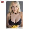 HD Metal Tin Sign Beautiful Blonde Girl Lingerie Portrait Retro Vintage Wall Decor for Man Cave Bar Pub Home Decoration