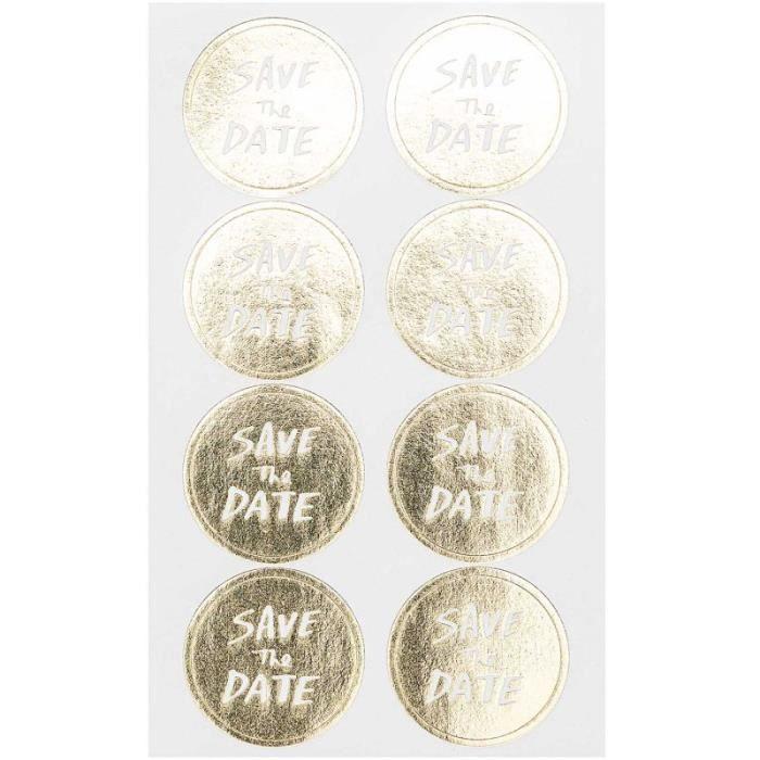 Stickers - Rico Design - Save the Date - 32 Pieces - Round - 3 Cm Diameter
