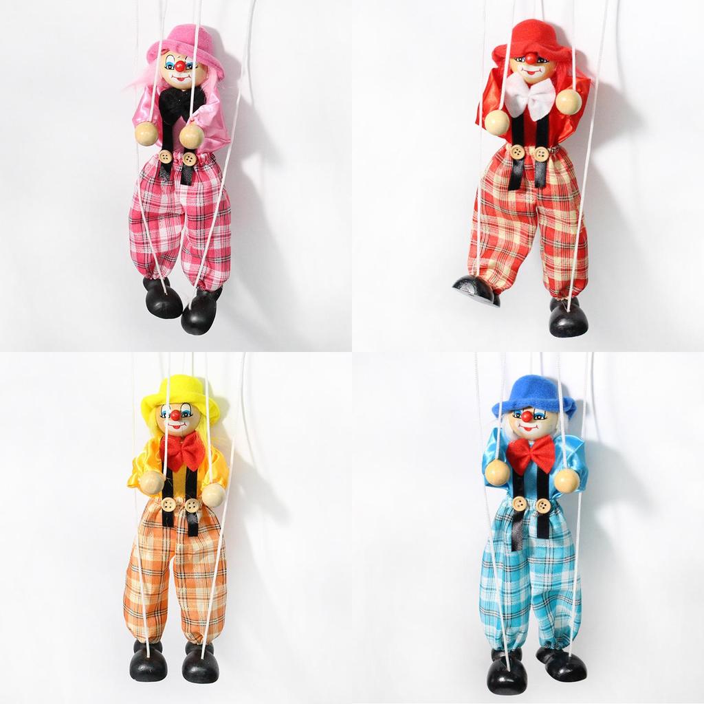 Clowns Marionette Children Shadow Doll Handicrafts Wooden Toys Kids Cute Gift