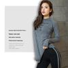 Women's Seamless Long Sleeve Quick Dry Yoga Top - Autumn Fitness, Running & Training Pullover with Round Neck