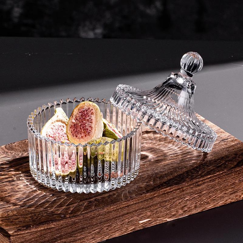 Clear Glass Yurt Candy and Candle Jar with Lid - Ideal for Weddings and Storage
