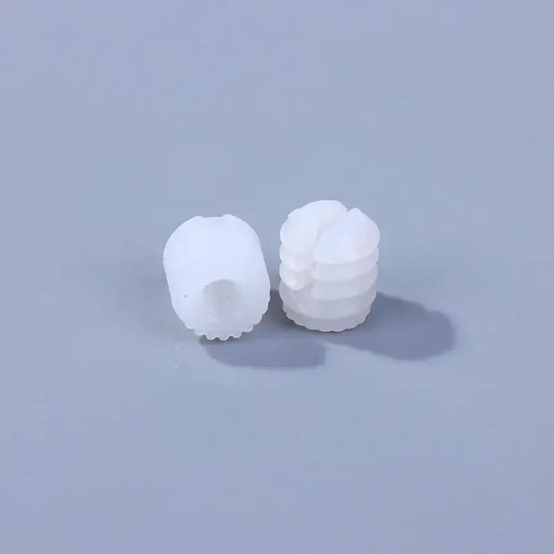 100 sztuk Białe Kołki Plastikowe Wytrzymały Zestaw Nakrętek Wkręty Kołki Wkładki Łazienka Kuchnia Plastikowe Wstępnie Wbudowane Gumowe Granulki