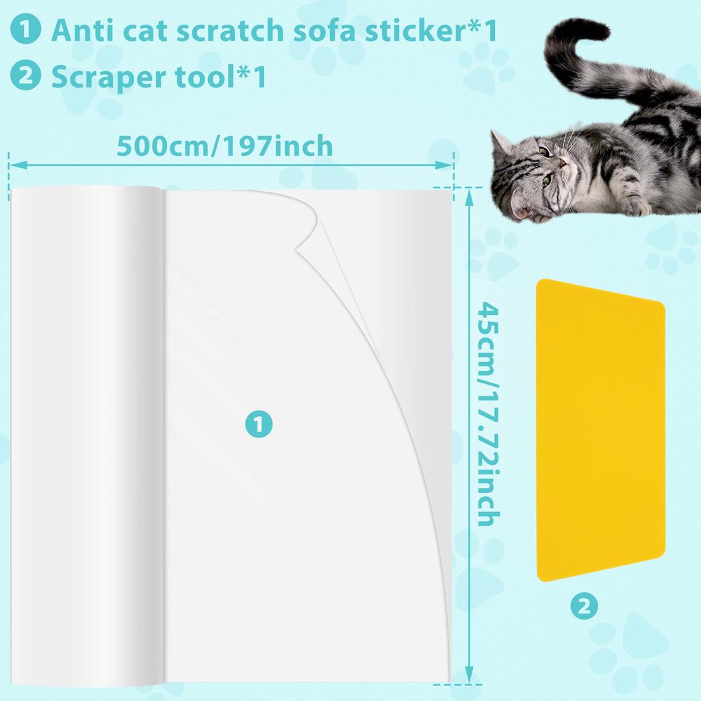 10/24Pcs Cat Anti Scratch Tape Transparent PVC  Furniture Protector Self-Adhesive Peelable Cat Training Protectors Tape