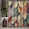 Tropical Leaf Shower Curtain Multi Color Leaves Artistic Design Nature Inspired Waterproof Fabric Modern Bathroom Decor