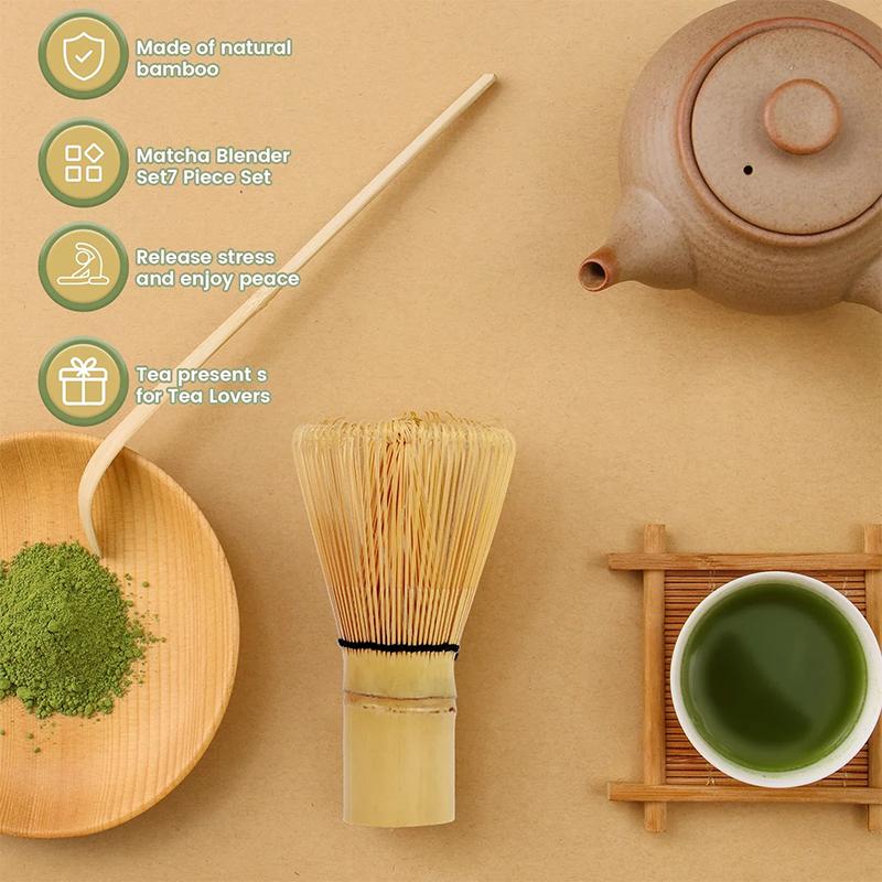 7Pcs Japanese Matcha Making Set Bamboo Matcha Brush Exquisite Matcha Bowl Gift Box With Whisk Sumptuous Tea Tools Great Gifts