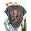 Printed Fashion Retro Style Women's Spring, Summer and Autumn Casual Sports Style Tops Round Neck Short-sleeved T-shirts