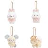 Rabbit Cotton Rilakkuma Fox Bear Cute Animal Plush Doll Pendant Keychain