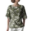 Women's Fashionable Casual Round Neck Printed Top Loose Top Printed Top Loose Top