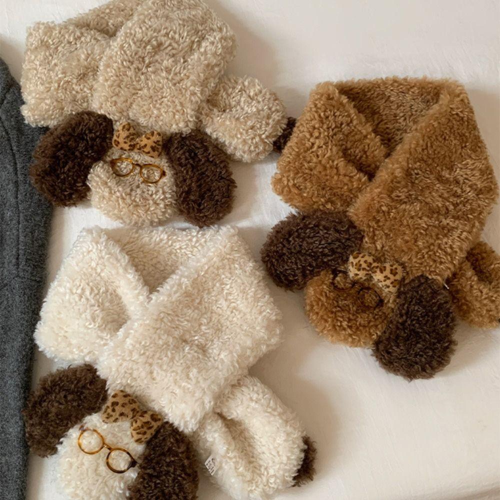 Dog Glasses Puppy Scarf Knitted Winter Cashmere Scarves Cute Plush Scarf Autumn Winter