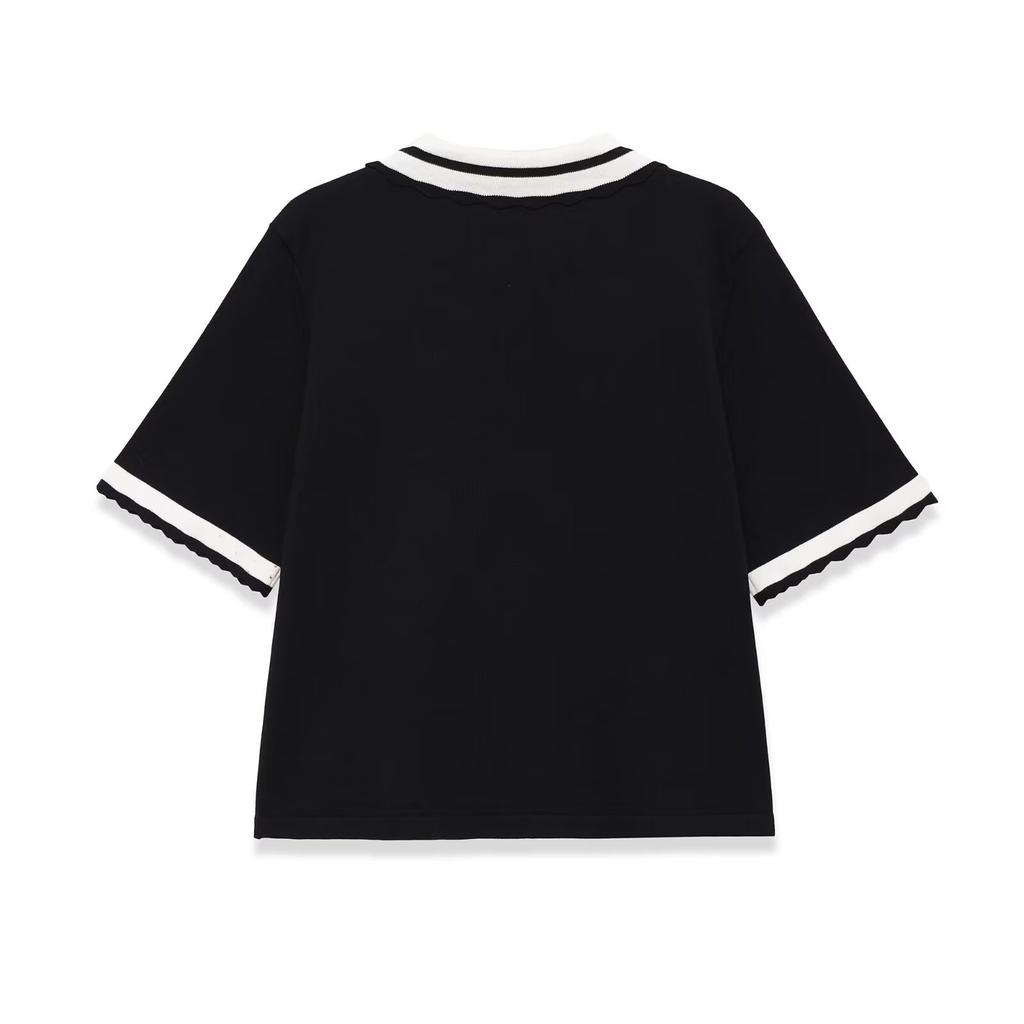 European and American style, new women's clothing, foreign style, contrasting color splicing POLO shirt and top 0387160