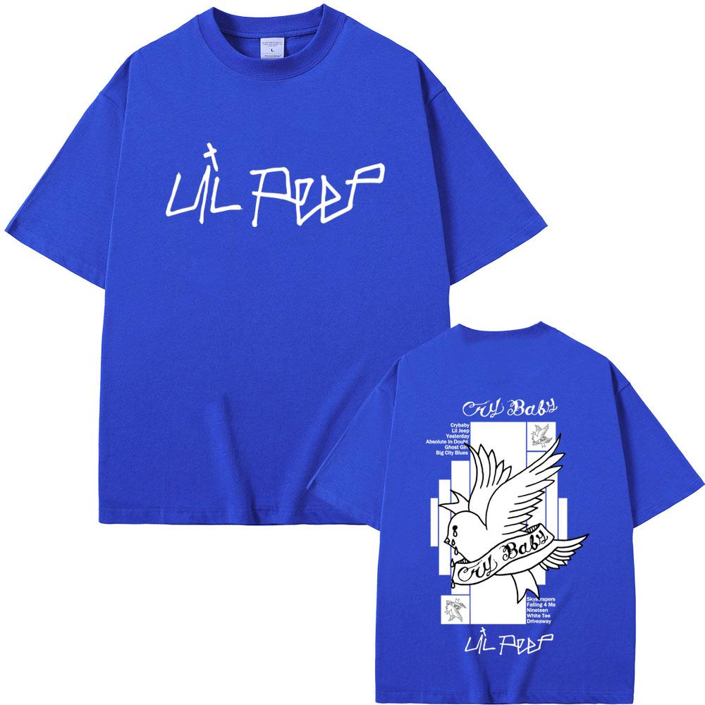 Rapper Lil Peep Crybaby Album Graphic T Shirt Men Women Hip Hop Fashion Tshirts Male Casual Vintage Oversized Short Sleeve Tees