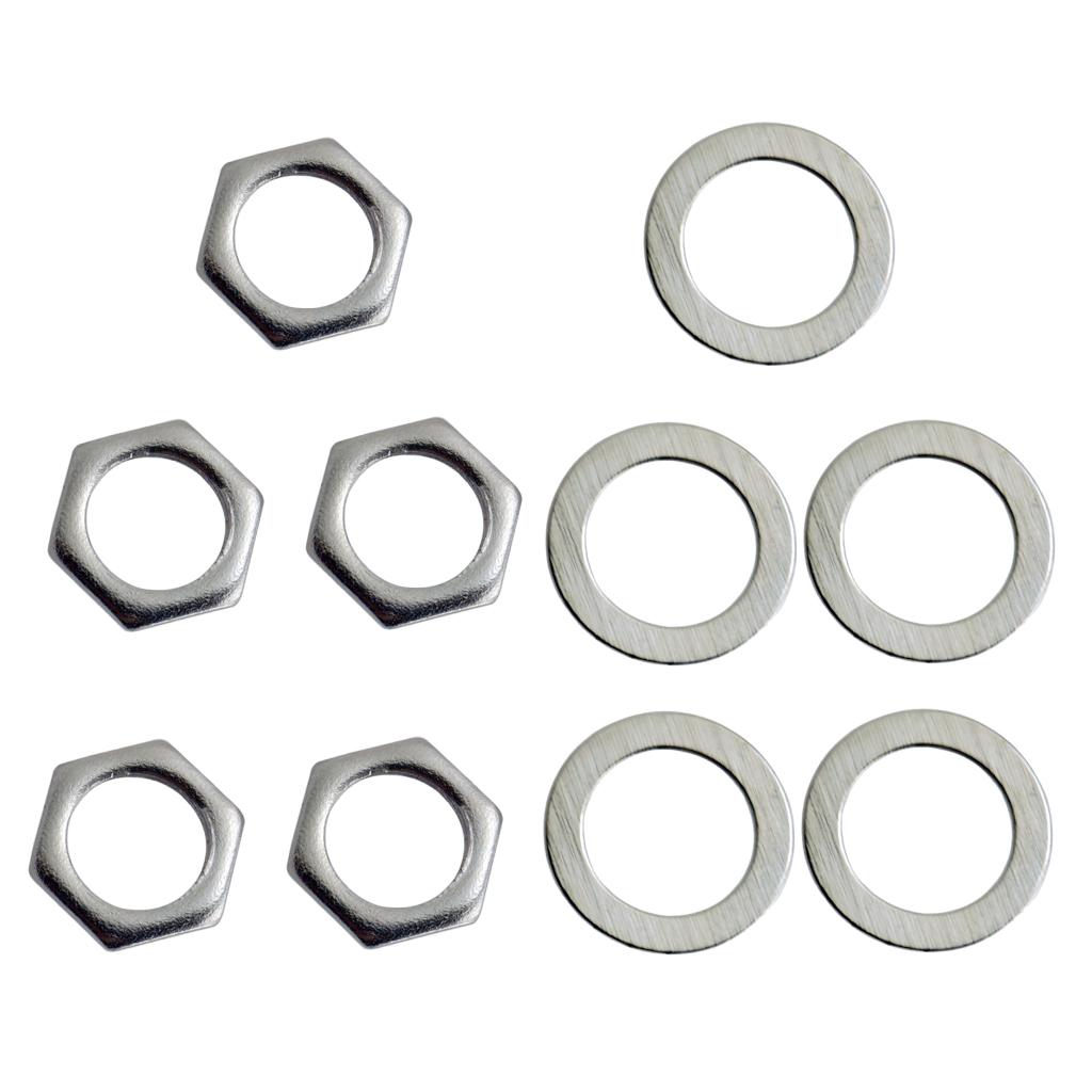 9.36mm Electric Guitar Jack Nuts with Lock Washer Iron Material Set for Guitar Cranksets and Socket Output