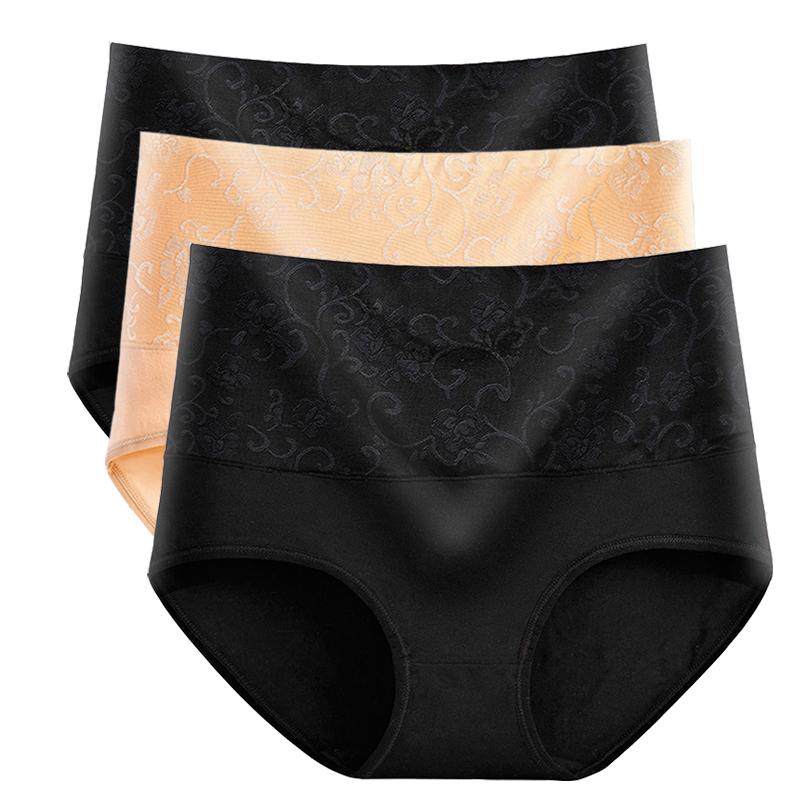 

M-5XL трусики для женщин с высокой талией нижнее белье для живота хлопковые бесшовные трусы для девочек больших размеров нижнее белье для женщин 3 шт./лот XL