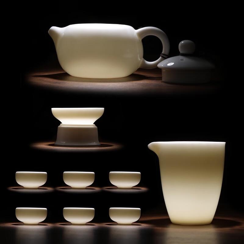 Dehua Mutton Fat Jade White Porcelain Gongfu Tea Set