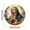 Placca Metallica Vintage Latta Segno Vergine Maria Foglia d'Oro Arte Religiosa da Parete Decorazione Casa Regalo