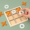 Gioco da tavolo in legno "Tris": Giocattolo di Pensiero Logico per Bambini, Attività Educativa e Interattiva Genitore-Figlio.