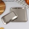 Stainless Steel Serving Tray Cafe Cake Dessert Plate Storage Luxury Square Rectangular Trays Home Kitchen Storage Table Dish