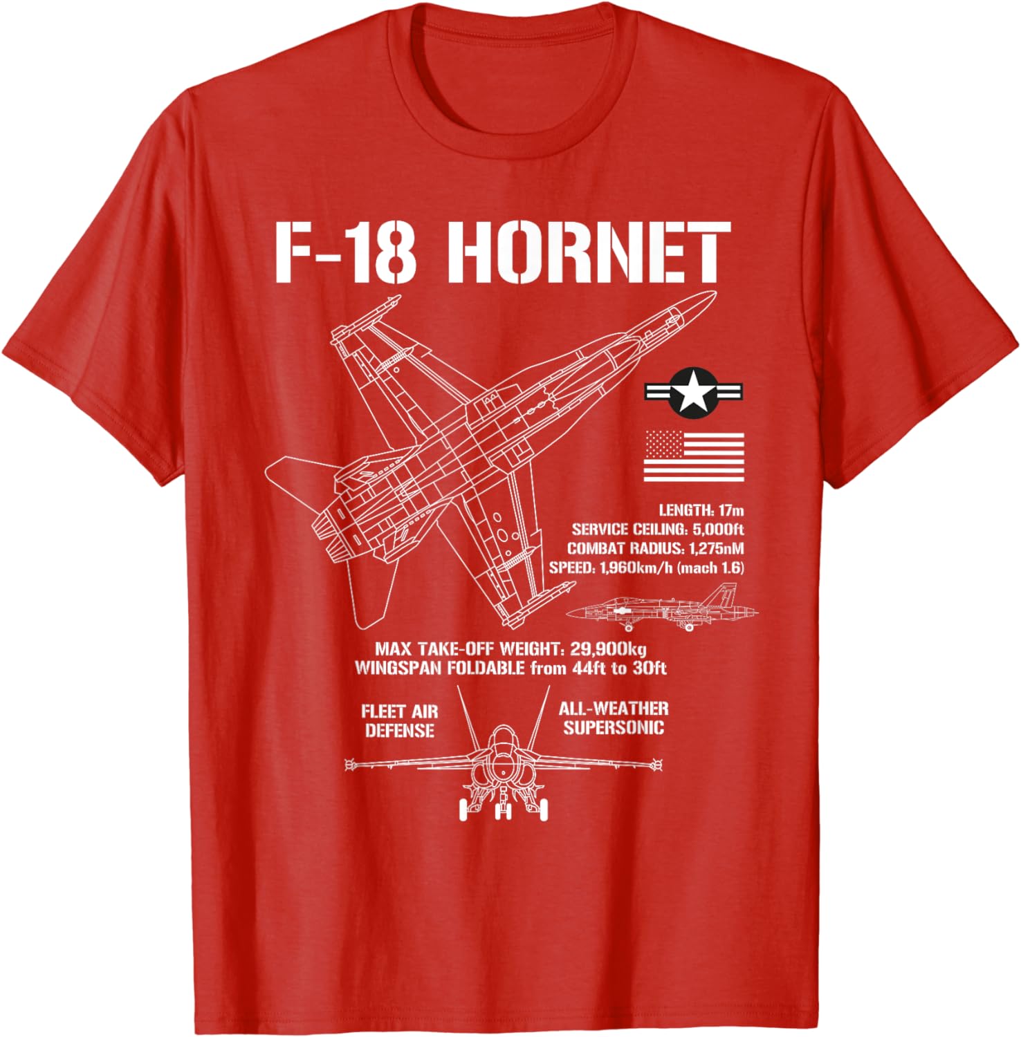 F18 Hornet Fighter Jet Specs Military Airplane F18 TShirt Short Sleeve Casual 100 Cotton T Shirt S