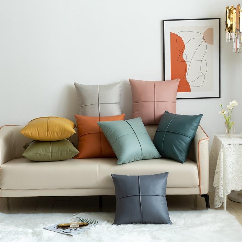 Minimalist Ins Solid Color Technology Cloth Cushion Covers For Home Sofa Bed Throw Pillowcase Living Room Decorative