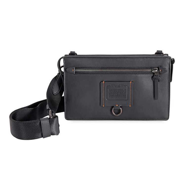 

Coach Rivington Zip Closure Leather Crossbody Clutch Men Bags Black 68232-BLK Basic Set (Bag+Dust Bag)