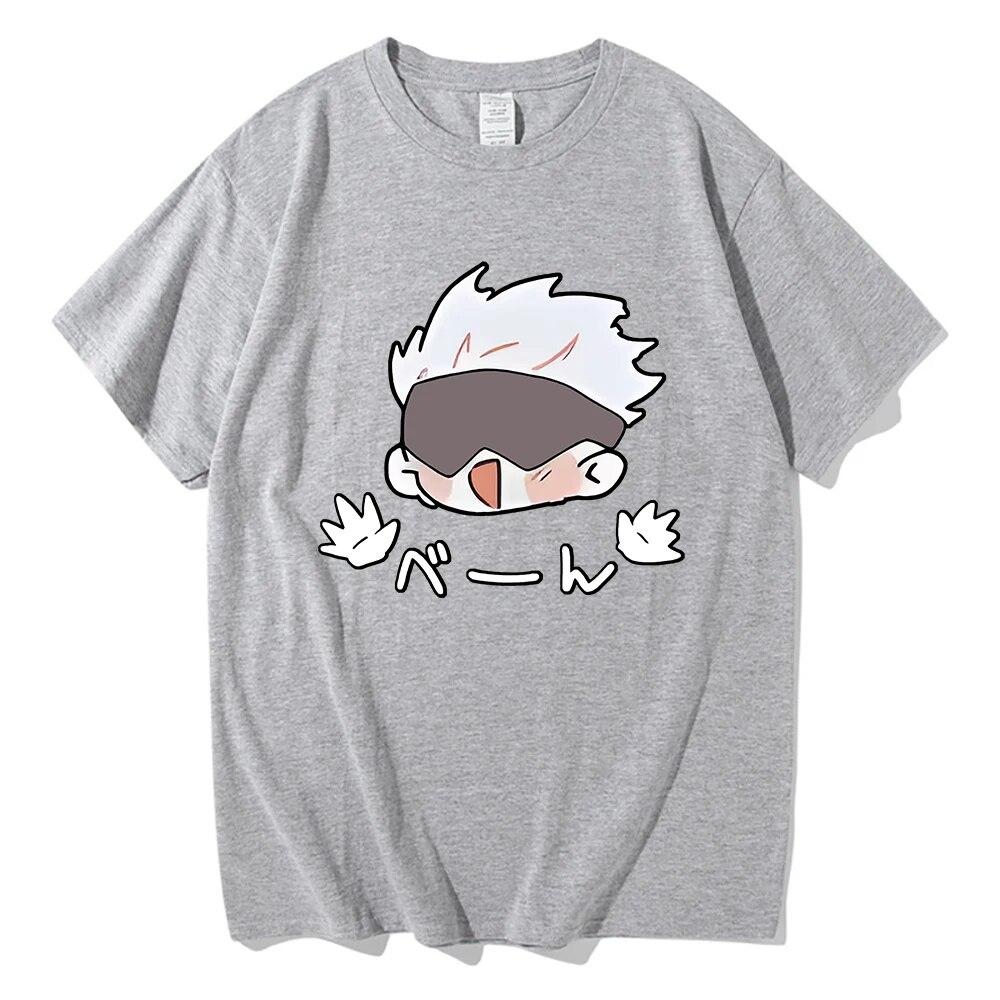 

Футболка Jujutsu Kaisen, модная унисекс Harajuku, забавная футболка Kawaii Gojo, унисекс, аниме, Unisexga, хлопковые футболки высокого качества, Корея, унисекс M