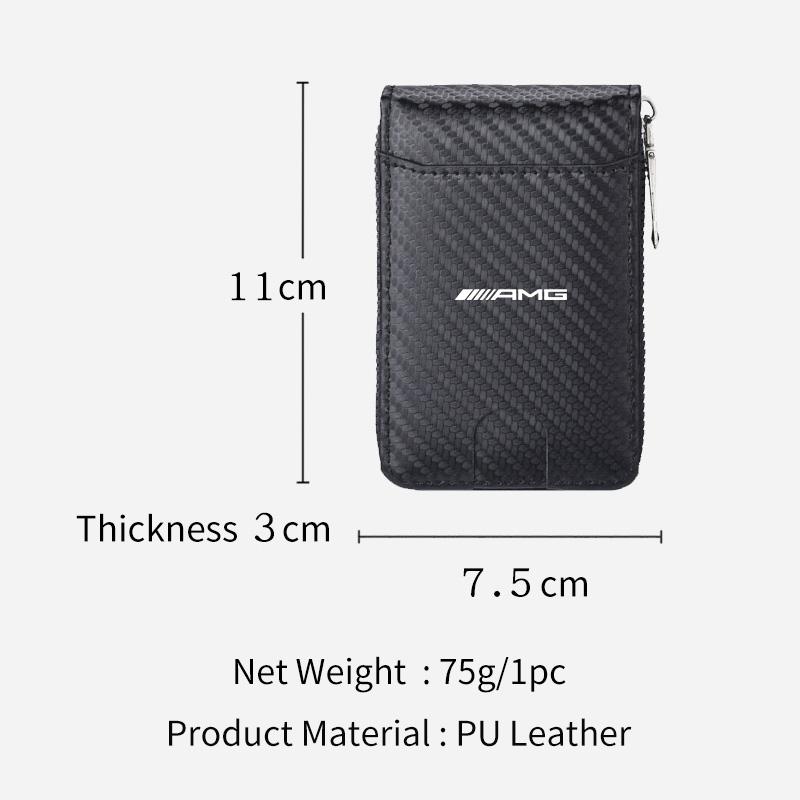 GLC GLB Carbon Fiber Credit Card Holder Wallet Men Rfid Thin Slim Minimalist Wallet For Mercedes Benz AMG A C E Class W201 W210