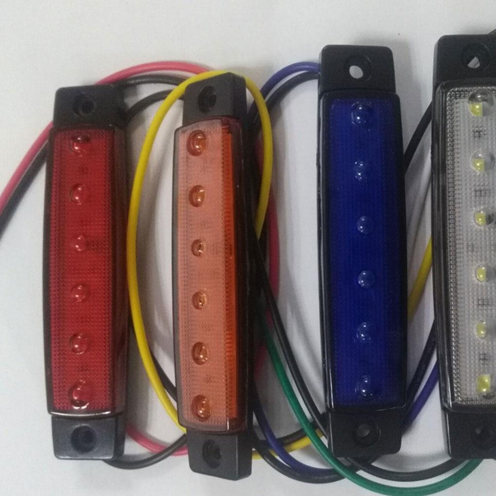 4pcs Truck Trailer Side Marker Indicators Light Car Signal Brake Rear Warning Tail Light LED 12V 24V Warning Lamp White Yellow