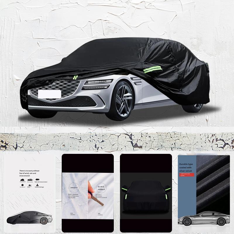 For GENESIS G80 Auto Anti Snow Anti Dust Anti Uv Anti Freeze 210T Anti Peeling Paint And Anti Rainwater Car Cover Black