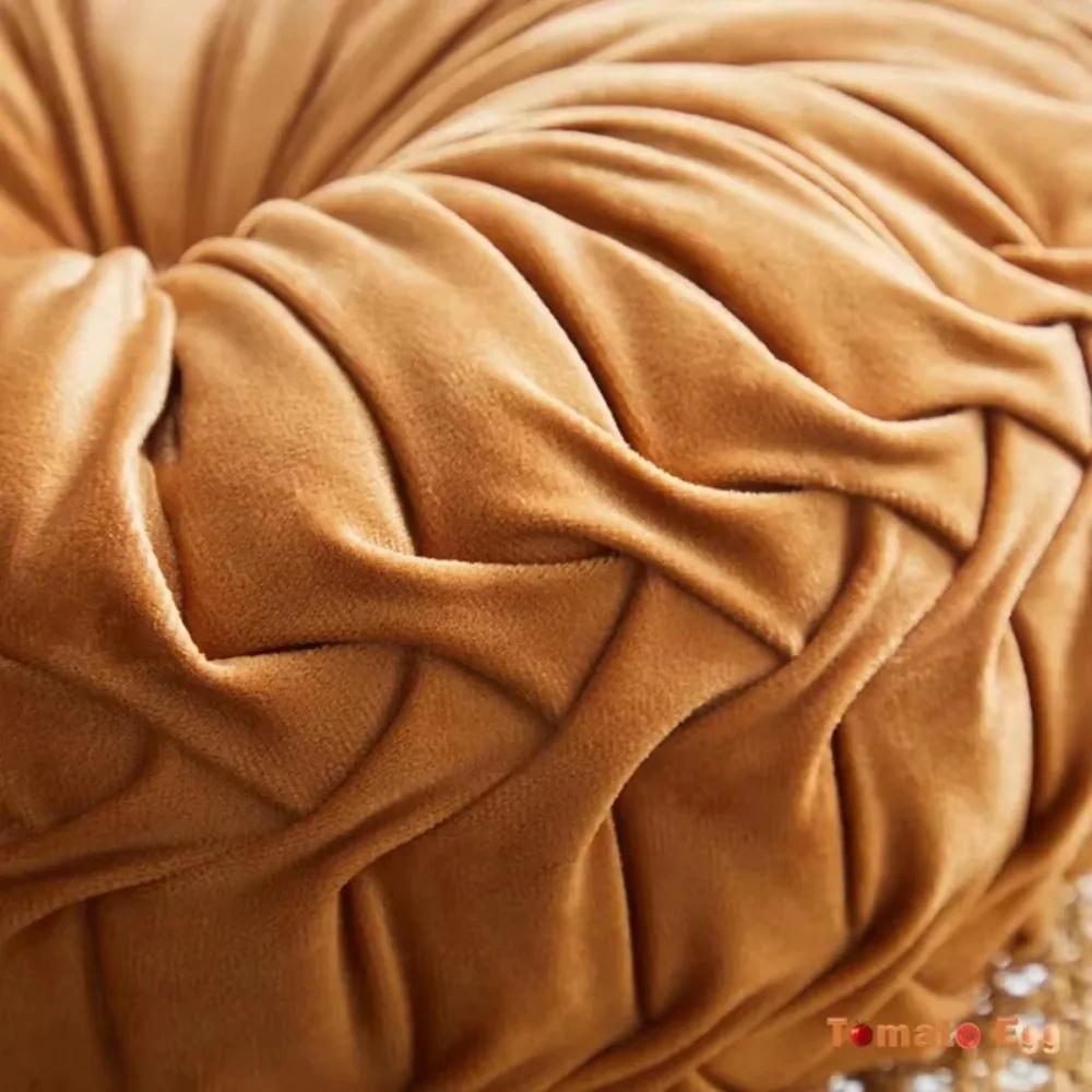 Velvet Pillow Round Pumpkin Seat and Back Cushions Lumber Support for Sofas Chairs Beds Cars Colorful Floor Cushions Home Decor