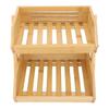 2 Tier Large Bamboo Fruit Basket Breathable Structure Strong Load Bearing Counter Vegetable Storage