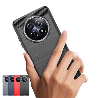 For Realme 12 Case Realme 12+ Pro Plus 5G Cover Brushed Rubber Phone Case Shockproof TPU Protective Back Cover For Realme 12  5G