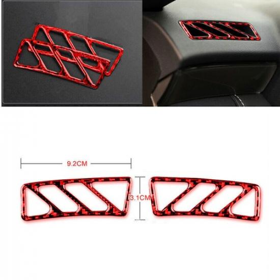 Console Air Vent Outlet Cover Trim Carbon Fiber For Chevrolet Camaro 10-15  red