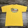 Vintage 90-tal Y2K Aeropostale Surf Club T-shirt Gul Dubbelsidig Stor USA-tillverkad
