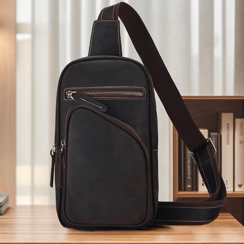 

Men s Genuine Leather Crossbody Chest Bag