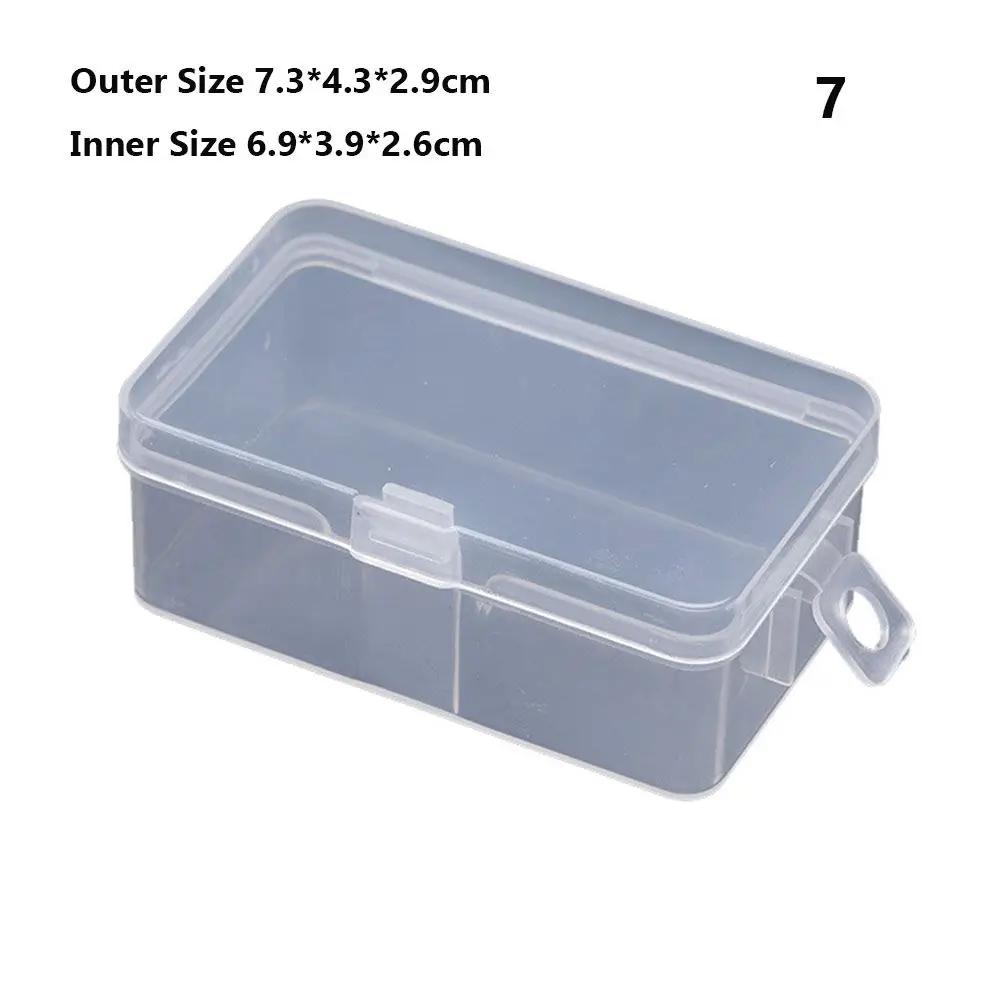 Transparent Plastic Storage Box Small Square Clear Jewelry Diamond Container Clips Boxes Craft Bead Holder Pill Storage Supplies