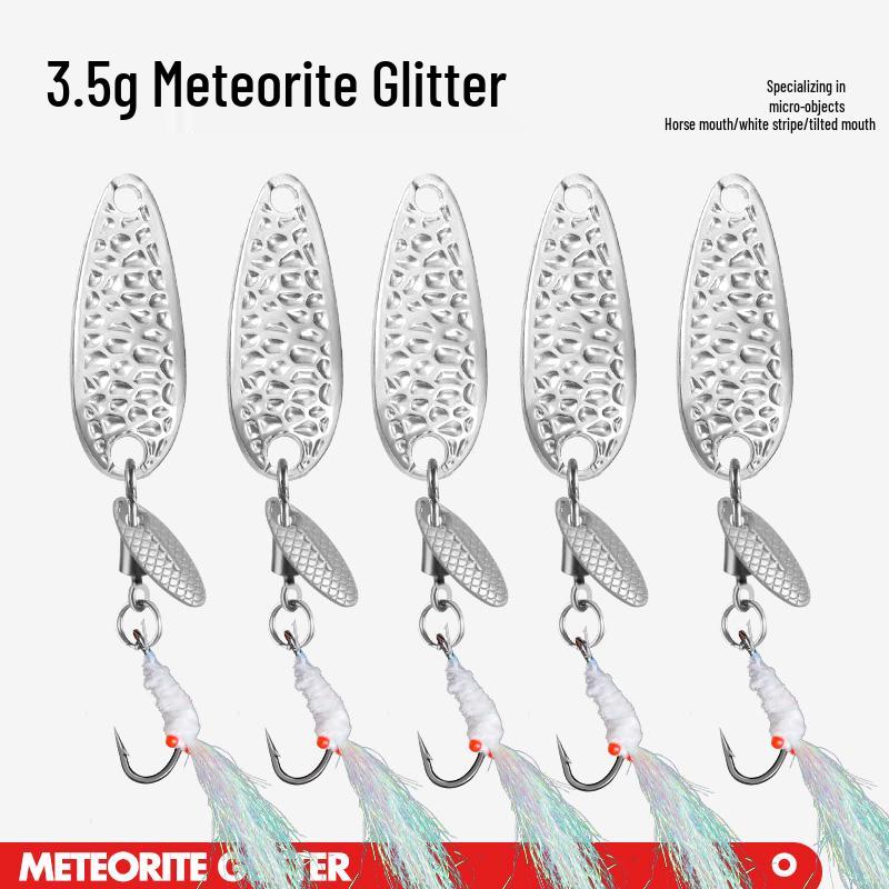 Meteorite Stone Micro Lure: Spinning Sunflower Seed Sequin Hook for Fly Fishing, Rigged for Mandarin Fish with White Stripes