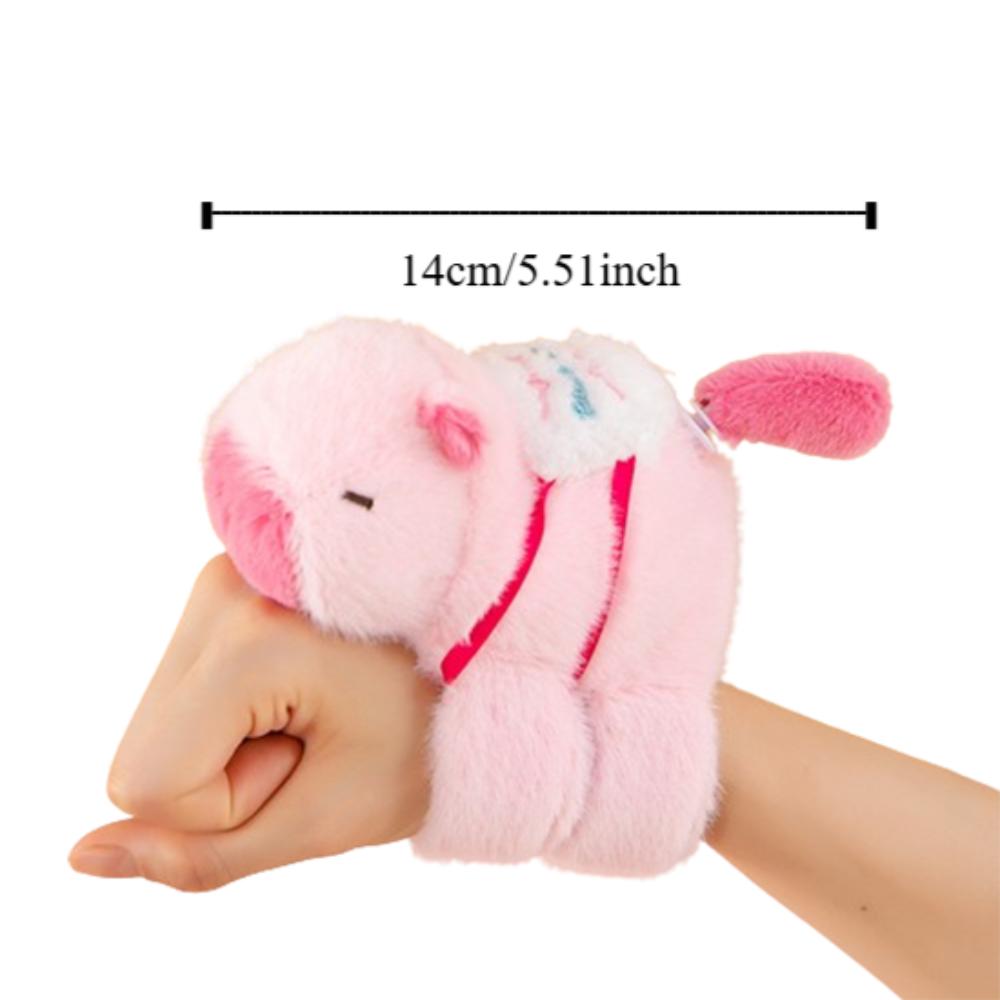 Simulation Plush Doll Slap Bracelet Wagging Tail Capybara Plush Wrist Band  Birthday Gift