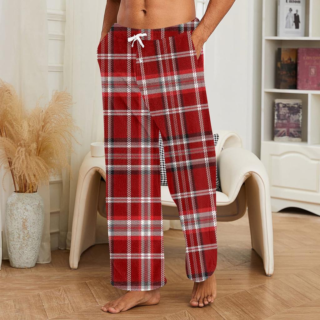 Herren Casual Pyjamahose mit Aufdruck für warme Loungewear zu Hause