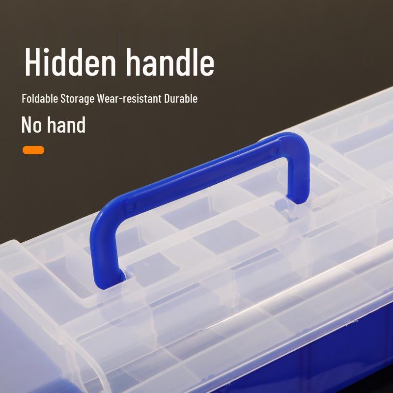 Double-Layer Fishing Tackle Box with Removable Dividers for Hooks and Tools