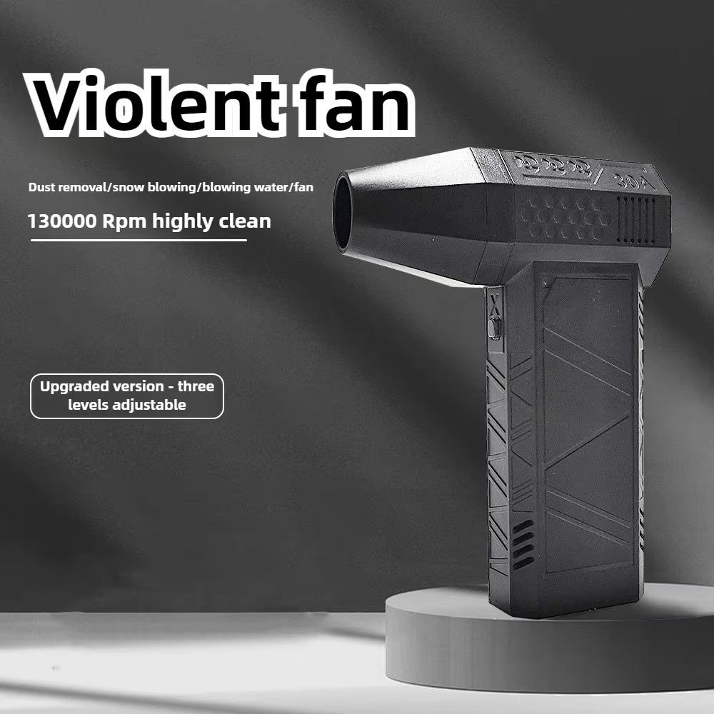 Easy to Use 130000RPM Mini Jet Fan Rechargeable Handheld Wireless Brushless Motor 52m/s 3 Speeds Violent Fan