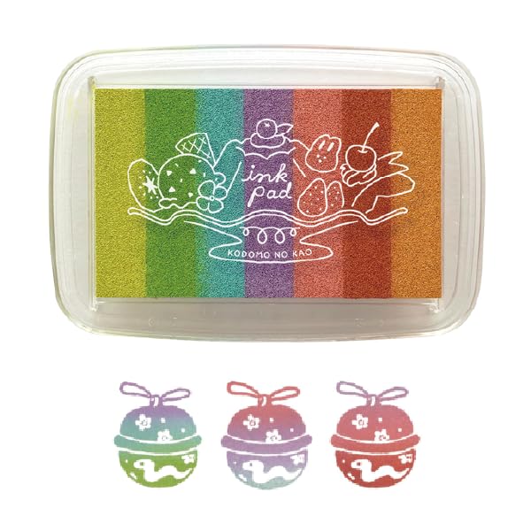 Kodomo no Kao Ink Gradient Ink Pad Fruity and Gradient L, Jelly-Like 7-Color "Furu Jelly" 4168-001