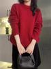 Women's Wool Round Neck Sweater - European Style, Soft Thick Knit for Autumn/Winter.
