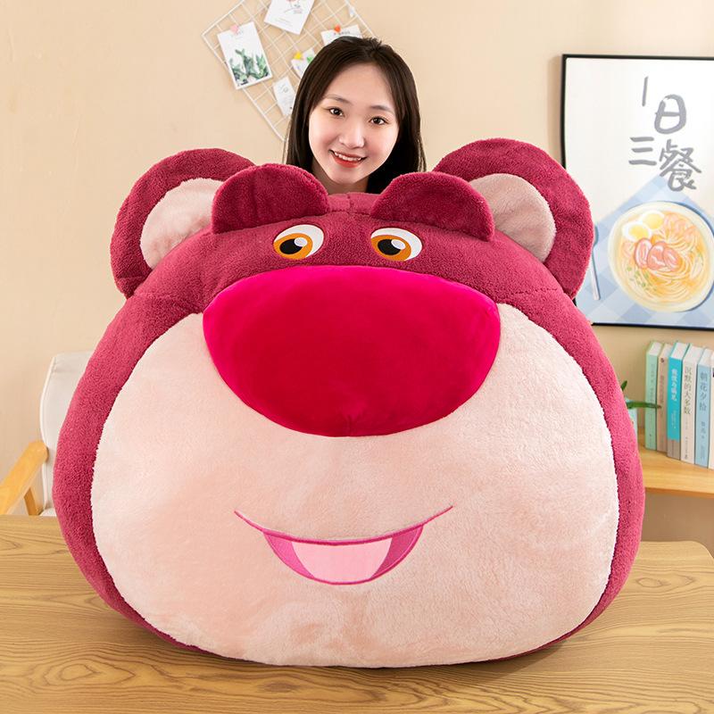 Strawberry Bear Throw Pillow Bedroom Bedside Cushion Large Backrest Student Dormitory by Playing Mobile Phone Bed Pillow Gift Girl