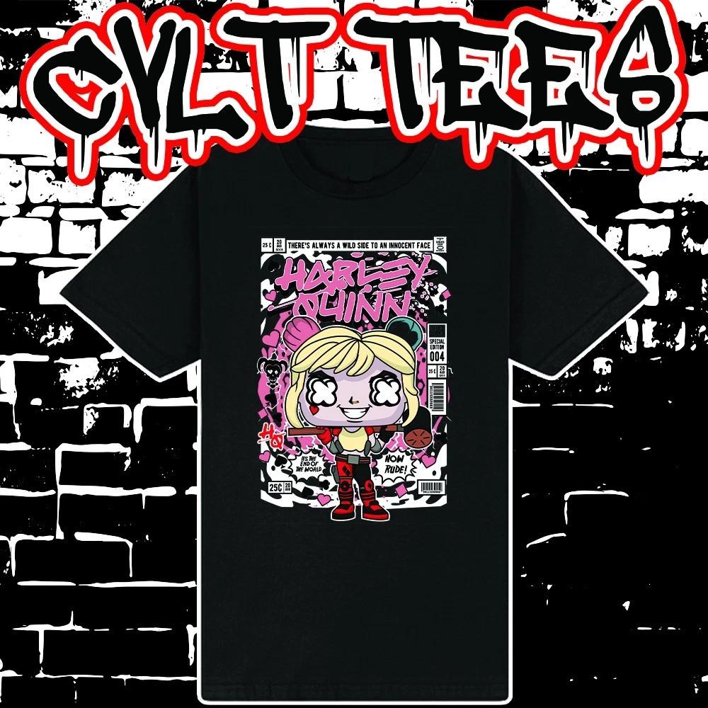Men s and Women s T-shirts Harley Quinn Comic Book Cover style Tee ~ 100% Cotton S