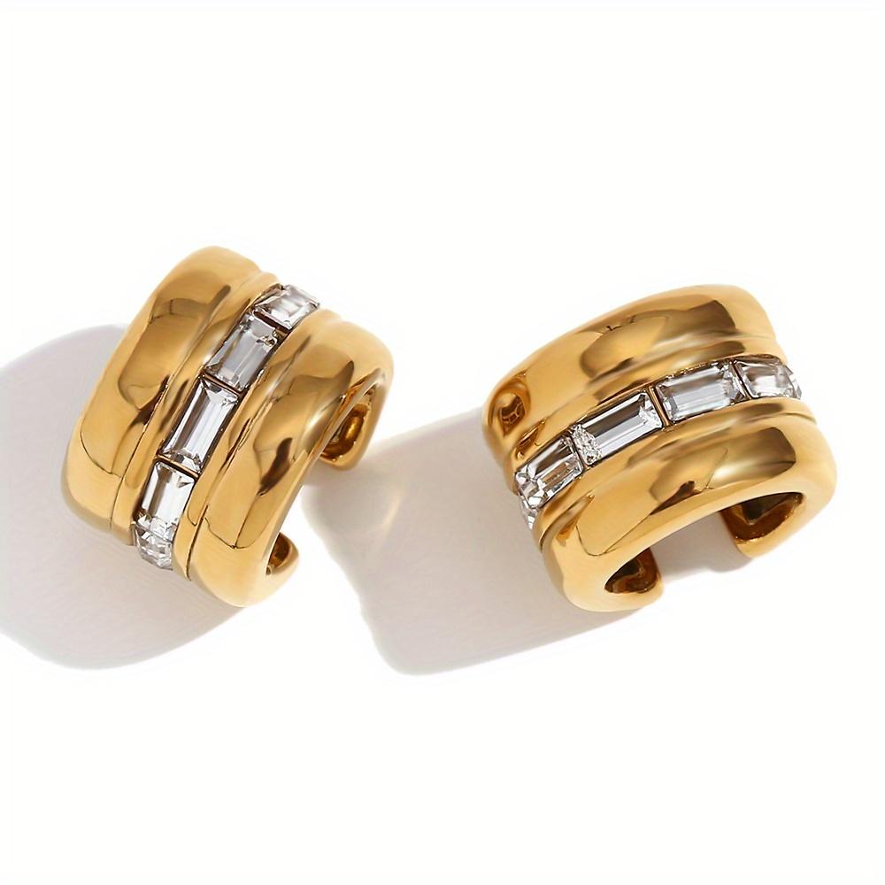 

Женская клипса для ушей с золотым темпераментом, модные популярные серьги нишевого дизайна, персонализированные ювелирные аксессуары без прокола ушей. белый