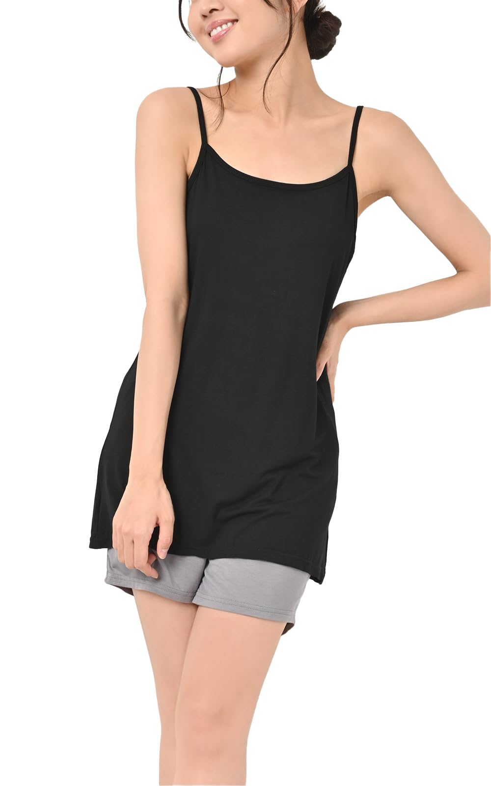 

JANJAM Plus Size Inner Choice of Solid Sizes Women s Camisole, Petticoat, Camisole, Length, Color, Black, 70cm, 6L-7L