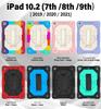 iPad 10.2 Contrast Shoulder Strap Case: 360° Rotating, Dual-Layer, Silicone Protective Cover for iPad 9/8/7